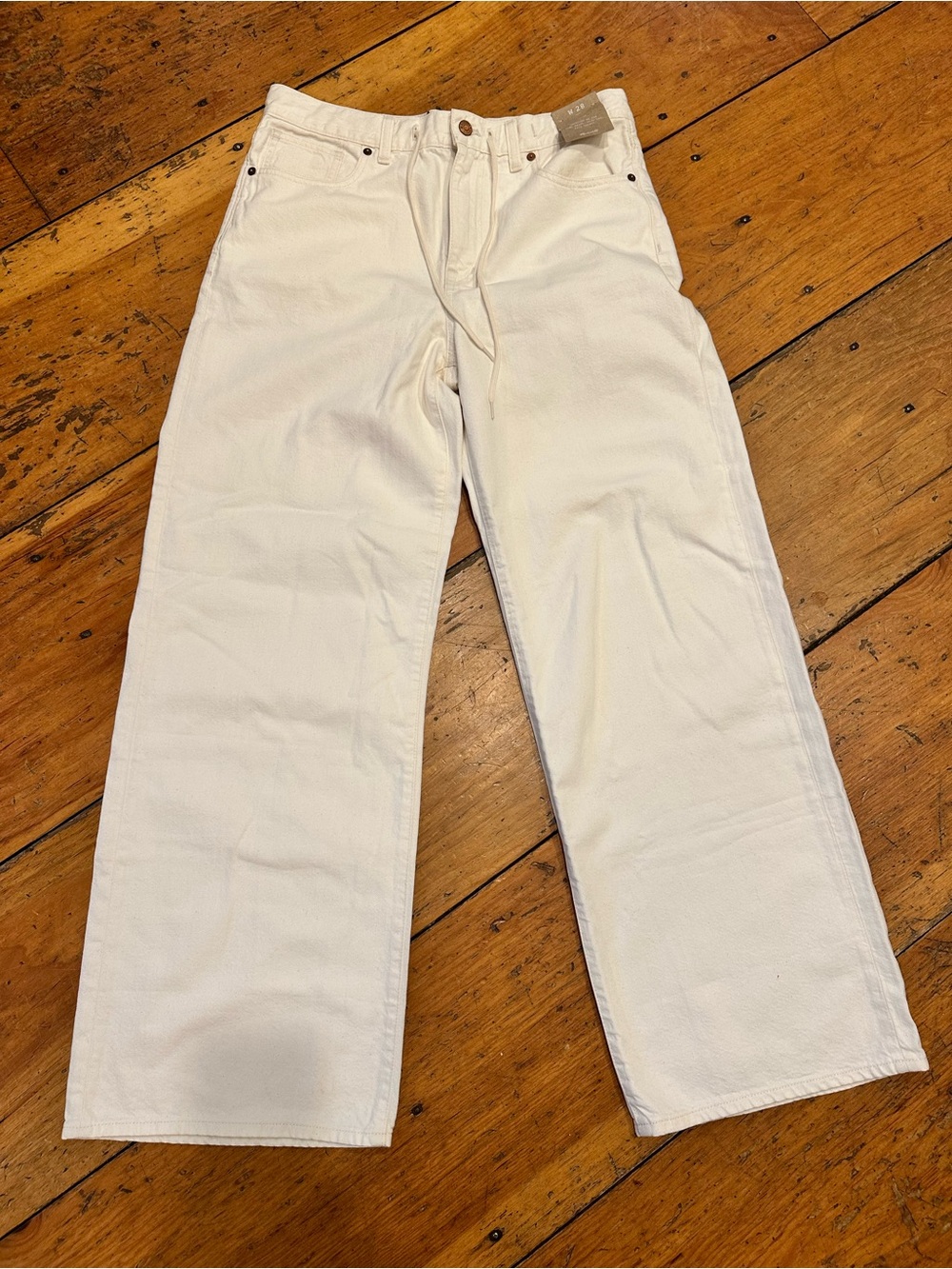 Women’s Madewell White, high rise, wide leg jeans. NWT